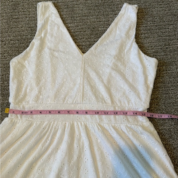 LOFT Cute White Double V-Neck Flounce Sundress - Picture 10 of 12